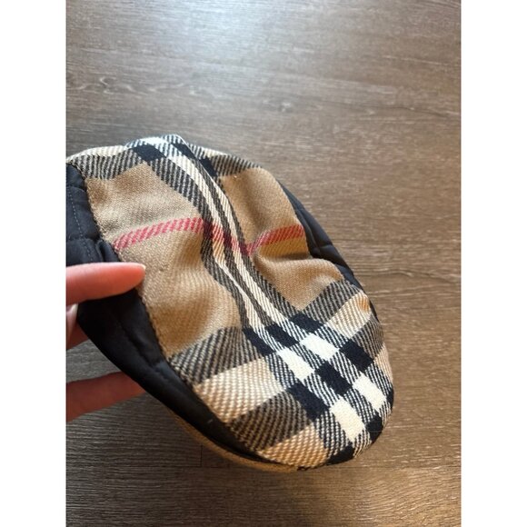 BURBERRY - NOVA CHECK WOOL CASHMERE NEWSBOY HAT authentic *with small defect* m - Picture 9 of 11